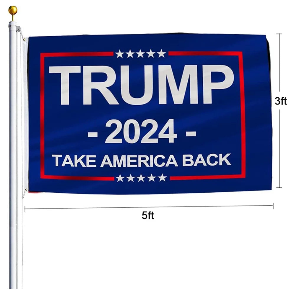 3 Ft X 5 Ft Polyester Trump 2024 Take America Back Outdoor Flag, UV Resistant